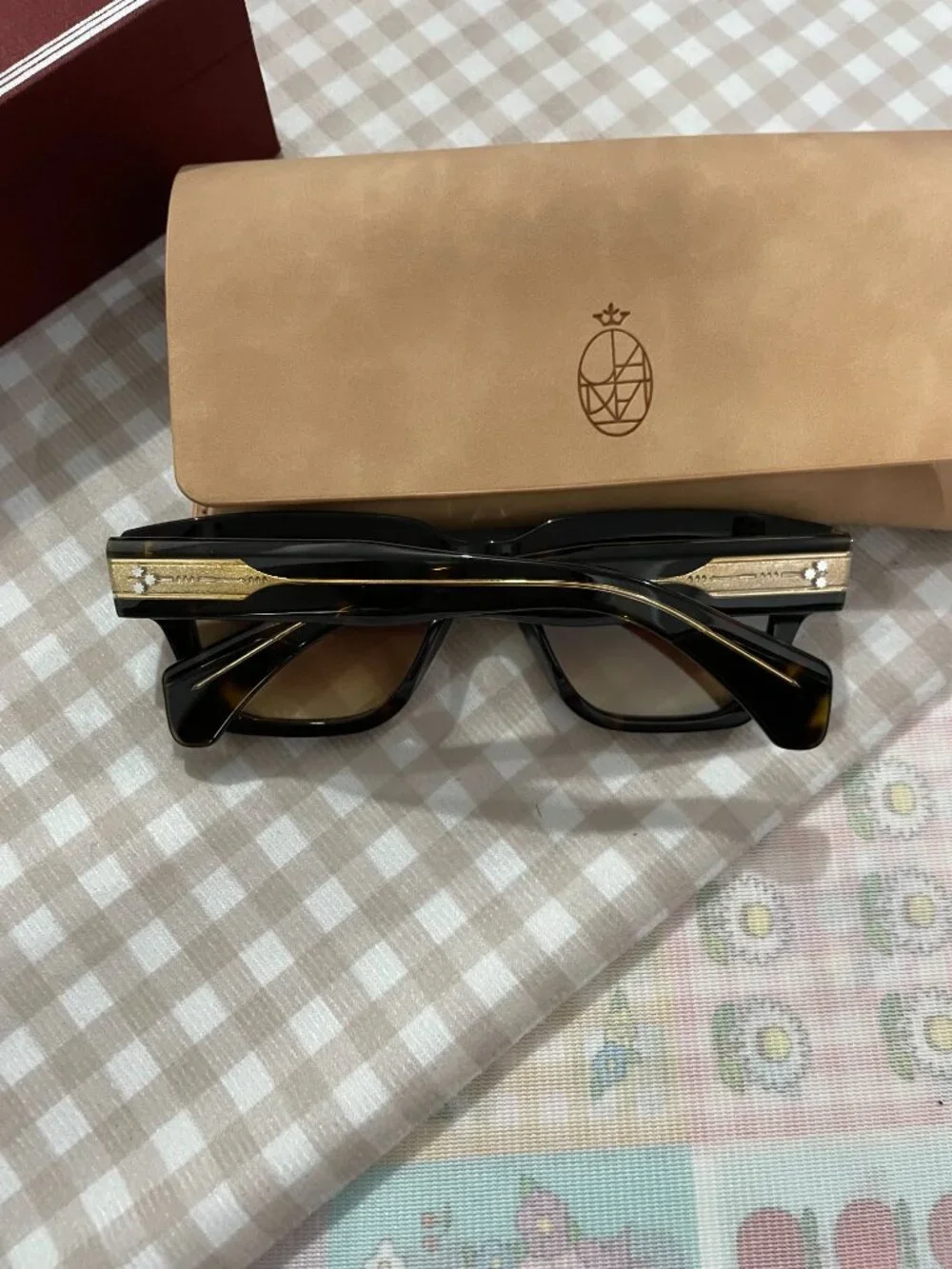 Jacques Marie Mage Tortoiseshell Square-Frame Sunglasses